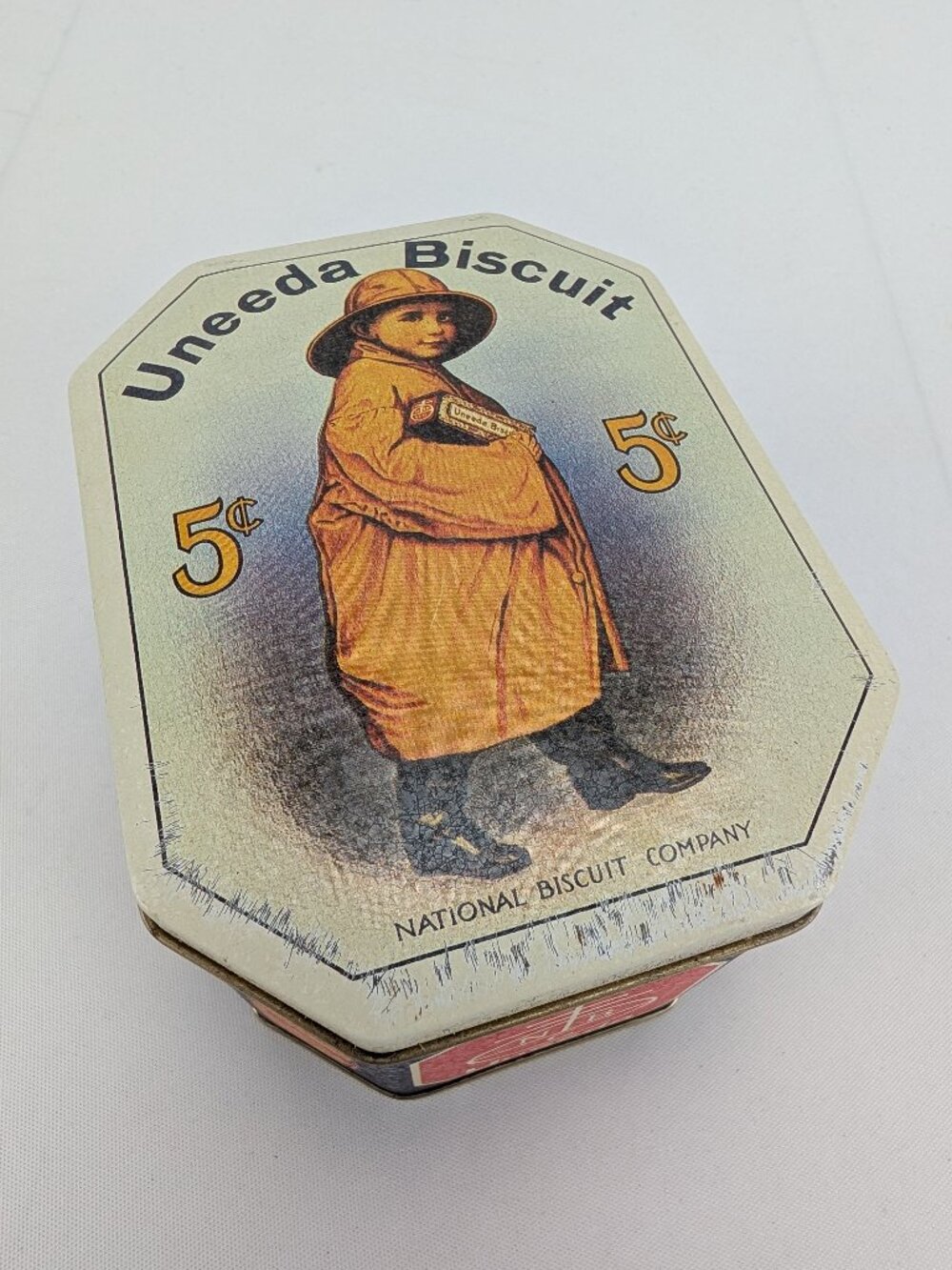 Vintage Uneeda Biscuit Metal Tin Reproduction National Biscuit Canister Bristol